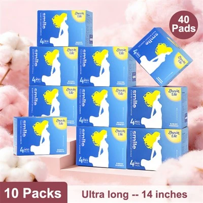 40pcs almofadas sanitárias durante a noite 430mm 17 polegadas